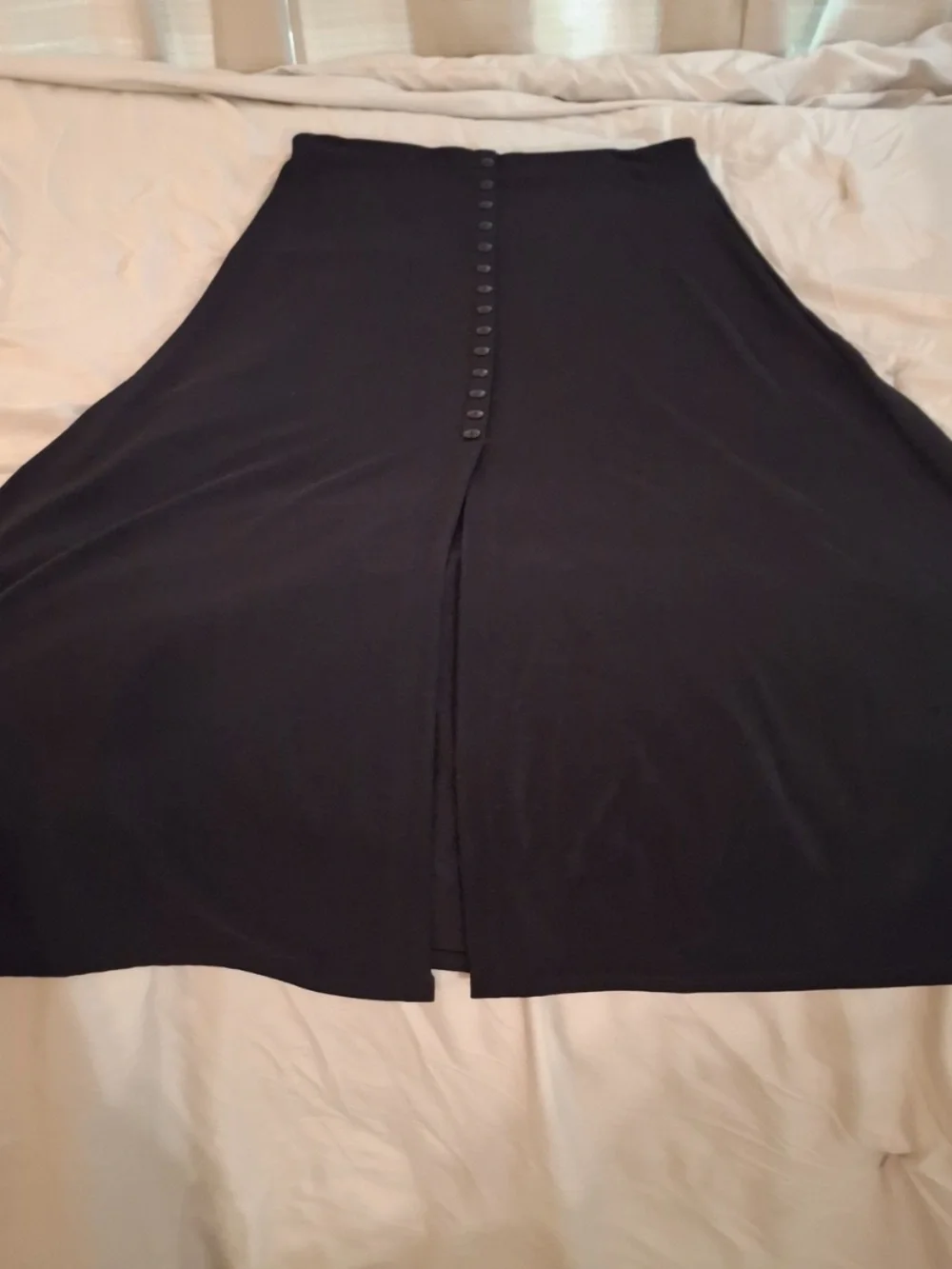 Black Button-Front Women's Skirt